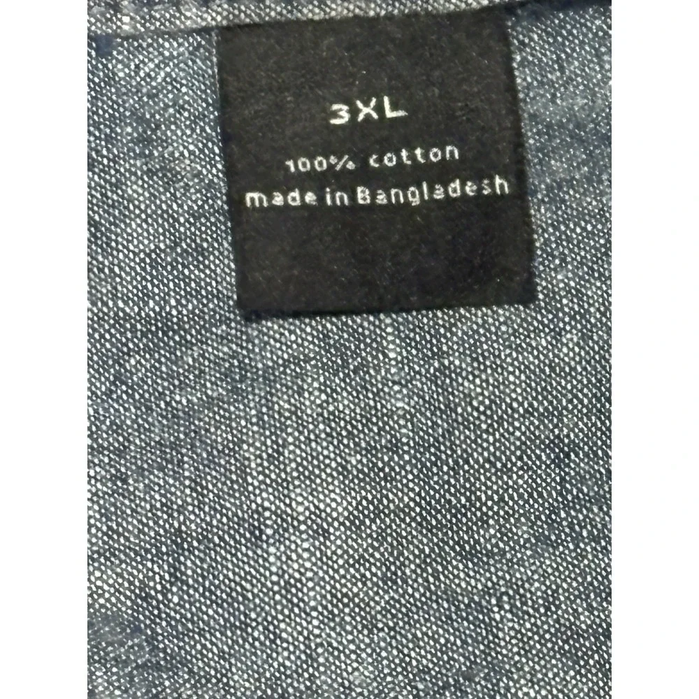 Used Sean John Blue Short Sleeve Button-up Shirt Men's Sz 3X Excellent Condition - Picture 9 of 10